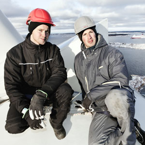 Lewin Andersson och Andreas Breitfeld, Energitekniker med specialisering vindkraft