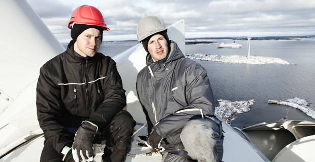 Lewin Andersson och Andreas Breitfeld, Energitekniker med specialisering vindkraft